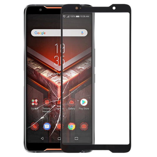 Front Screen Outer Glass Lens for Asus ROG Phone / ZS600KL (Black) - Outer Glass Lens by PMC Jewellery | Online Shopping South Africa | PMC Jewellery