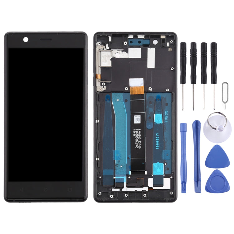 TFT LCD Screen for Nokia 3 TA-1032 Digitizer Full Assembly with Frame & Side Keys (Black) - LCD Screen by PMC Jewellery | Online Shopping South Africa | PMC Jewellery