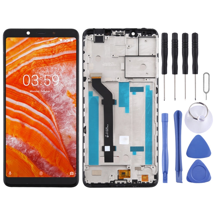 TFT LCD Screen for Nokia 3.1 Plus TA-1118 Digitizer Full Assembly with Frame (Black) - free shipping - PMC TechLife - Order now!