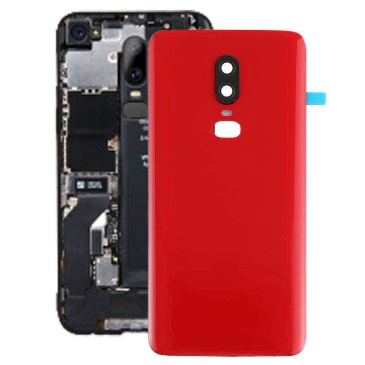 For OnePlus 6 Smooth Surface Battery Back Cover (Red) - Back Cover by PMC TechLife | Online Shopping South Africa | PMC TechLife