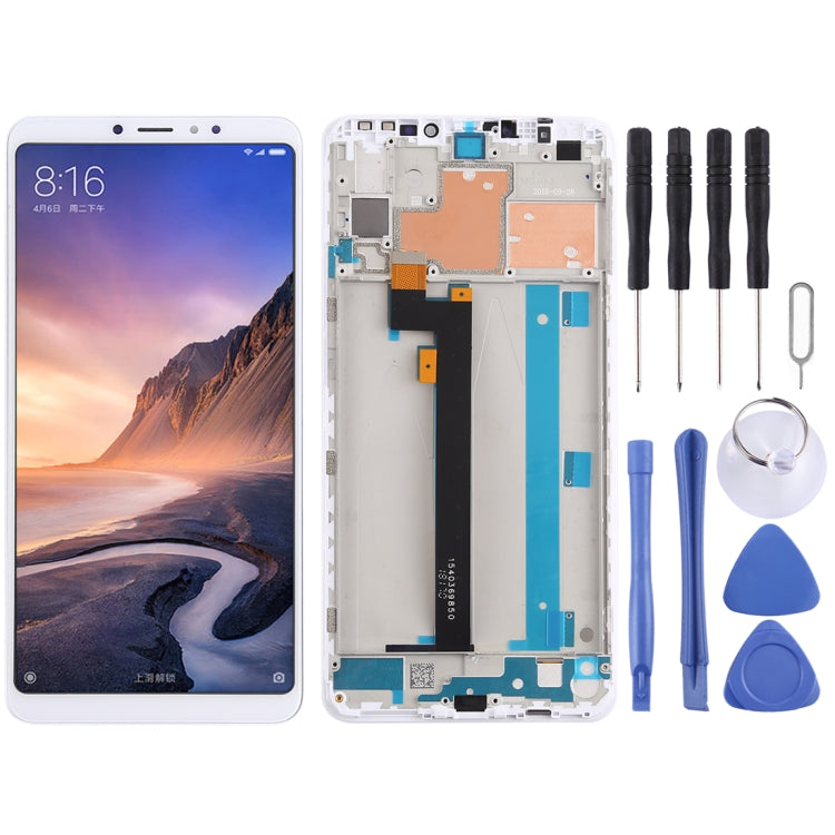 TFT LCD Screen for Xiaomi Mi Max 3 Digitizer Full Assembly with Frame(White) - free shipping - PMC TechLife - Order now!