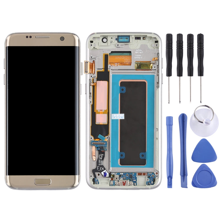 Original Super AMOLED Material LCD Screen and Digitizer Full Assembly(with Frame / Charging Port Flex Cable / Power Button Flex Cable / Volume Button Flex Cable) for Galaxy S7 Edge / G935F / G935FD(Gold) - LCD Screen by PMC Jewellery | Online Shopping South Africa | PMC Jewellery