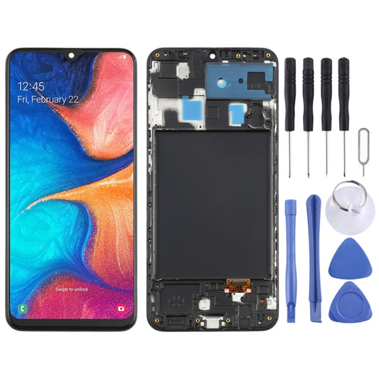 Original Super AMOLED LCD Screen for Galaxy A20 Digitizer Full Assembly with Frame - LCD Screen by PMC Jewellery | Online Shopping South Africa | PMC Jewellery