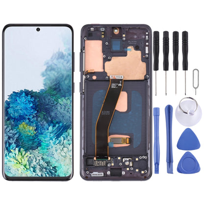 Original Dynamic AMOLED Material LCD Screen and Digitizer Full Assembly with Frame for Galaxy S20 4G SM-G980(Black) - LCD Screen by PMC Jewellery | Online Shopping South Africa | PMC Jewellery