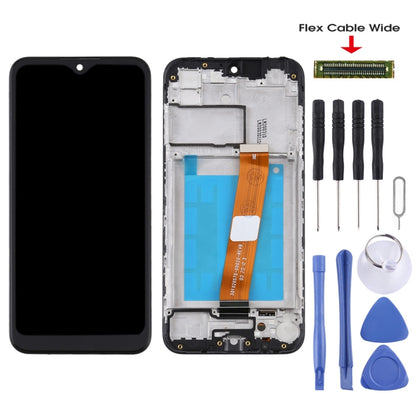 OEM LCD Screen (Flex Cable Wide) for Samsung Galaxy A01 Digitizer Full Assembly with Frame (Black) - LCD Screen by PMC Jewellery | Online Shopping South Africa | PMC Jewellery