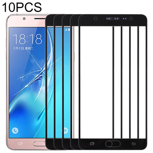 For Samsung Galaxy J7 Max 10pcs Front Screen Outer Glass Lens (Black) - Outer Glass Lens by PMC Jewellery | Online Shopping South Africa | PMC Jewellery