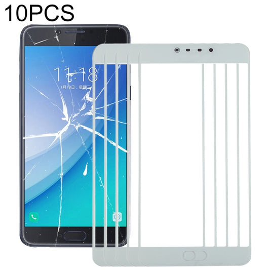 For Samsung Galaxy C7 Pro / C701 10pcs Front Screen Outer Glass Lens (White) - Outer Glass Lens by PMC Jewellery | Online Shopping South Africa | PMC Jewellery