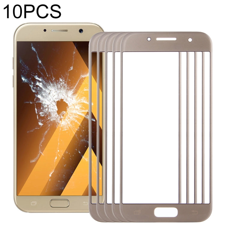 For Samsung Galaxy A3 (2017) / A320 10pcs Front Screen Outer Glass Lens (Gold) - Outer Glass Lens by PMC Jewellery | Online Shopping South Africa | PMC Jewellery