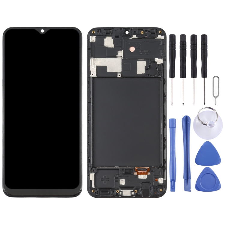 OLED LCD Screen for Samsung Galaxy A20 SM-A205 Digitizer Full Assembly with Frame (Black) - LCD Screen by PMC Jewellery | Online Shopping South Africa | PMC Jewellery