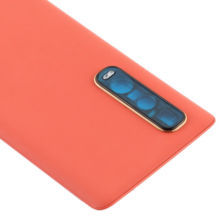 For OPPO Find X2 Pro CPH2025 PDEM30 Original Leather Material Battery Back Cover (Orange) - Back Cover by PMC TechLife | Online Shopping South Africa | PMC TechLife