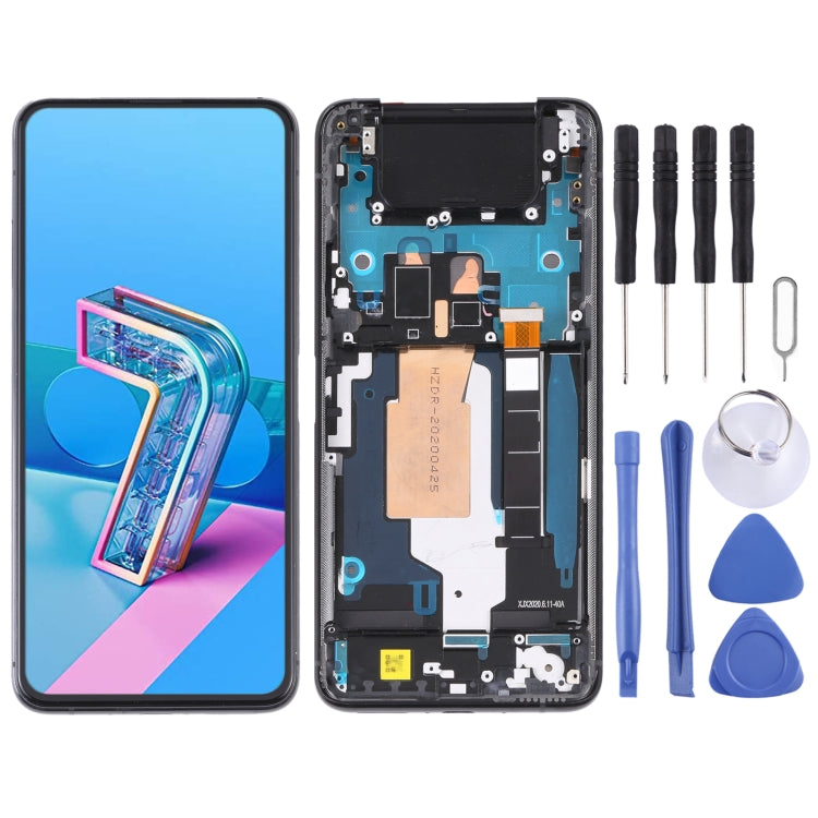 Original 90Hz AMOLED LCD Screen for Asus Zenfone 7 Pro / Zenfone 7 ZS670KS ZS671KS Digitizer Full Assembly with Frame（Black) - LCD Screen by PMC Jewellery | Online Shopping South Africa | PMC Jewellery