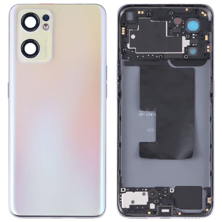 For OPPO Reno7 SE 5G/Find X5 Lite PFCM00 CPH2371 Battery Back Cover with Middle Frame (Gold) - Back Cover by PMC Jewellery | Online Shopping South Africa | PMC Jewellery