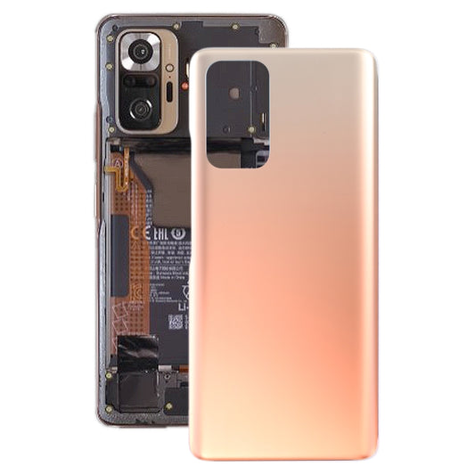 Glass Battery Back Cover for Xiaomi Redmi Note 10 Pro/Redmi Note 10 Pro Max/Redmi Note 10 Pro India(Gold) - Back Cover by PMC Jewellery | Online Shopping South Africa | PMC Jewellery