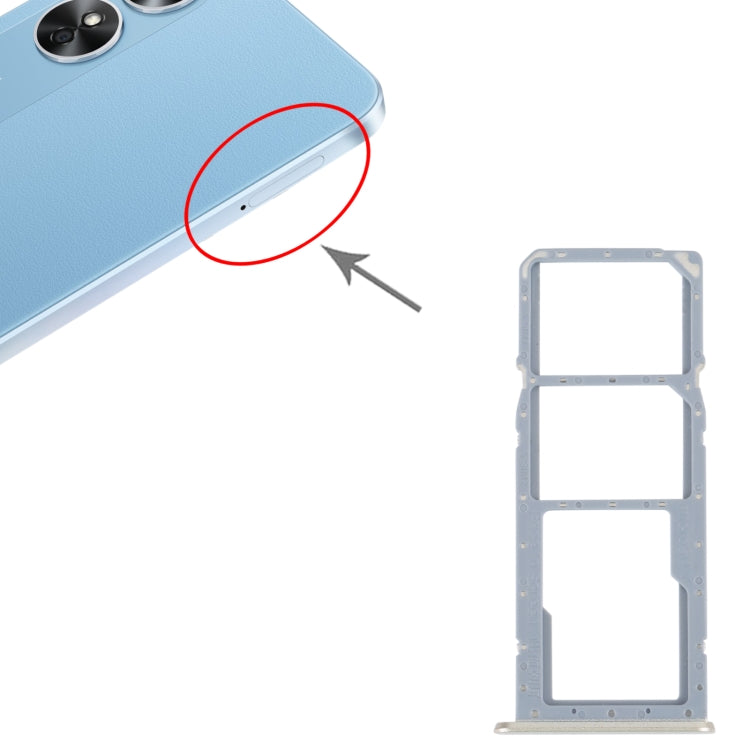 For OPPO A17 SIM Card Tray + SIM Card Tray + Micro SD Card Tray (Gold) - Card Tray by PMC TechLife | Online Shopping South Africa | PMC TechLife | Buy Now Pay Later Mobicred