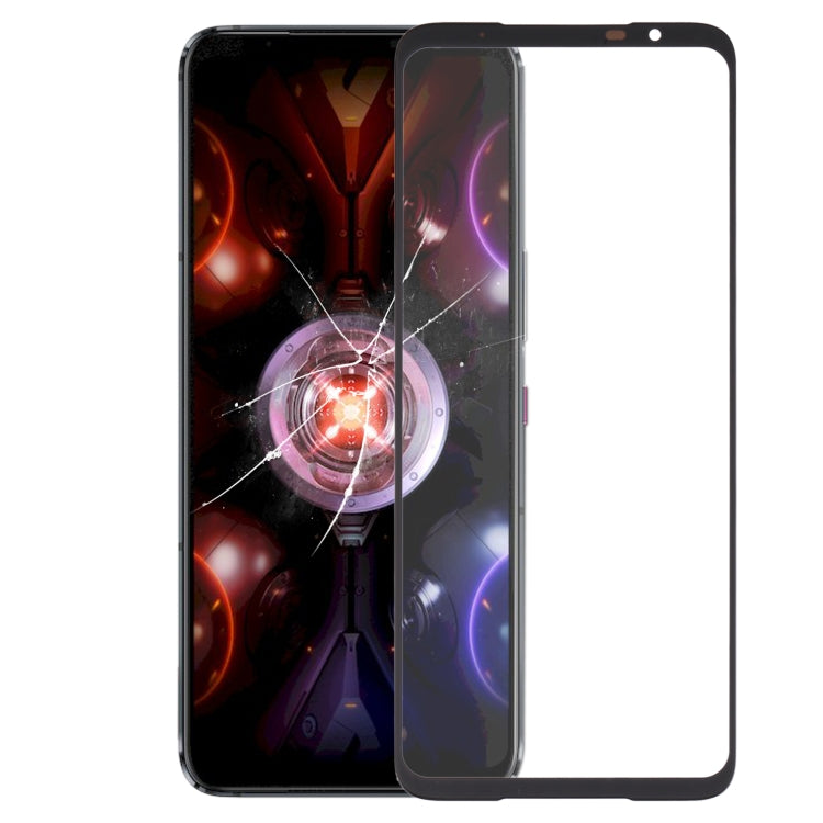 For Asus ROG Phone 5S / 5S Pro ZS676KS Front Screen Outer Glass Lens with OCA Optically Clear Adhesive (Black) - Outer Glass Lens by PMC Jewellery | Online Shopping South Africa | PMC Jewellery