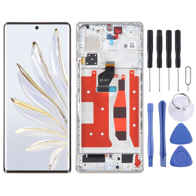 Original LCD Screen For Honor 70 Digitizer Full Assembly with Frame(Gold) - free shipping - PMC TechLife - Order now!