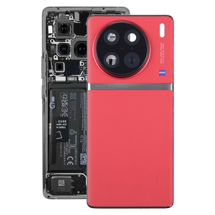 For vivo X90 Pro Original Battery Back Cover with Camera Lens Cover(Red) - Back Cover by PMC Jewellery | Online Shopping South Africa | PMC Jewellery