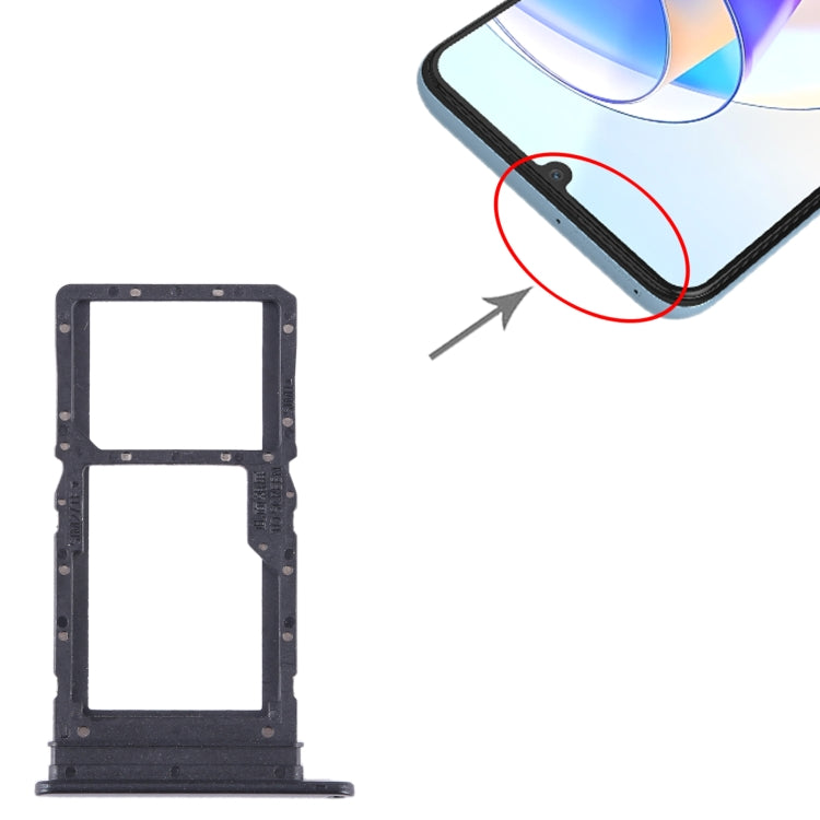For Honor X7a SIM + SIM / Micro SD Card Tray (Black) - free shipping - PMC TechLife - Order now!