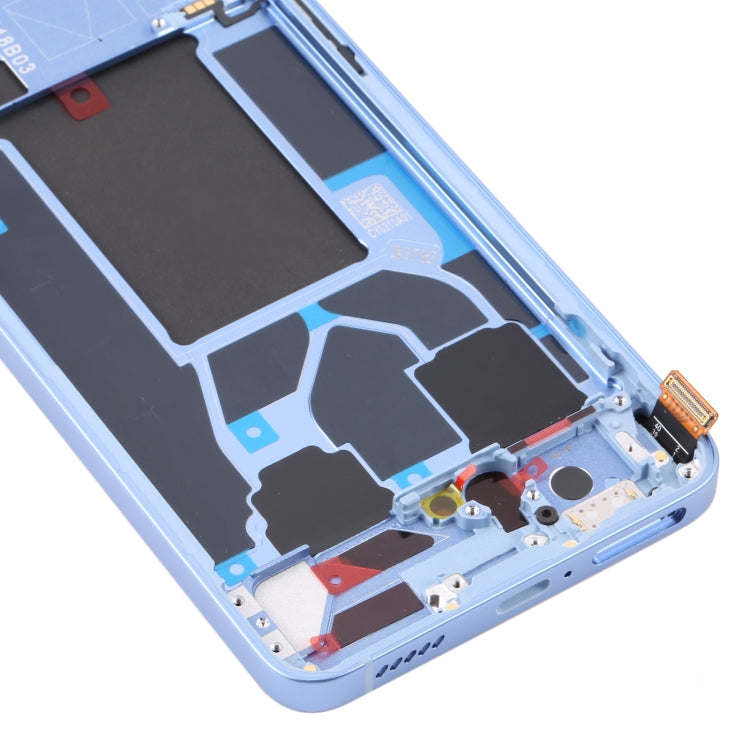 For OPPO Reno7 Pro 5G Front Housing LCD Frame Bezel Plate (Blue) - LCD Screen by PMC Jewellery | Online Shopping South Africa | PMC Jewellery