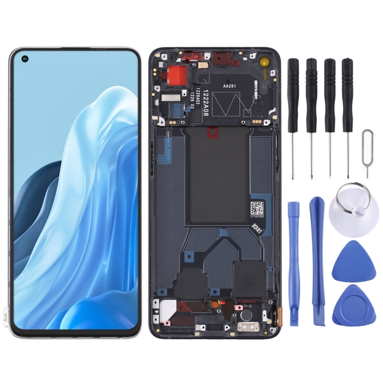 Original LCD Screen For OPPO Reno7 Pro 5G Digitizer Full Assembly with Frame (Black) - free shipping - PMC TechLife - Order now!