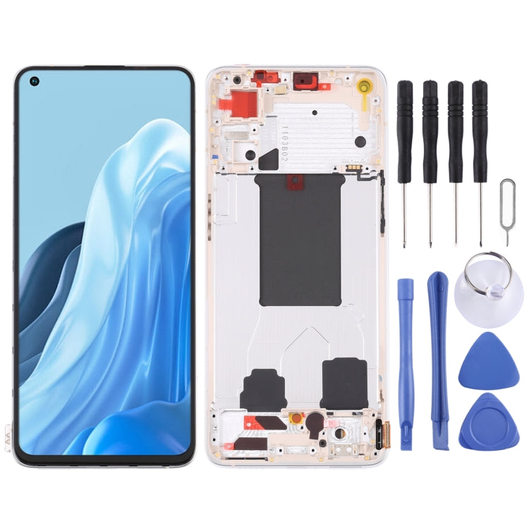 Original LCD Screen For OPPO Reno7 Pro 5G Digitizer Full Assembly with Frame (Gold) - free shipping - PMC TechLife - Order now!