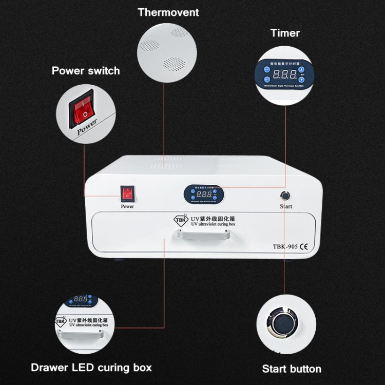 TBK-905 220V UV Curing Box Mobile Phone LCD Screen Glass OCA Curing Bonding - Others by TBK | Online Shopping South Africa | PMC Jewellery | Buy Now Pay Later Mobicred