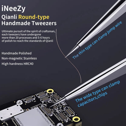 Qianli iNeezy YX-01 Stainless Steel Extra-sharp Thickened Tweezers Pointed Tweezers - Tweezers by QIANLI | Online Shopping South Africa | PMC Jewellery