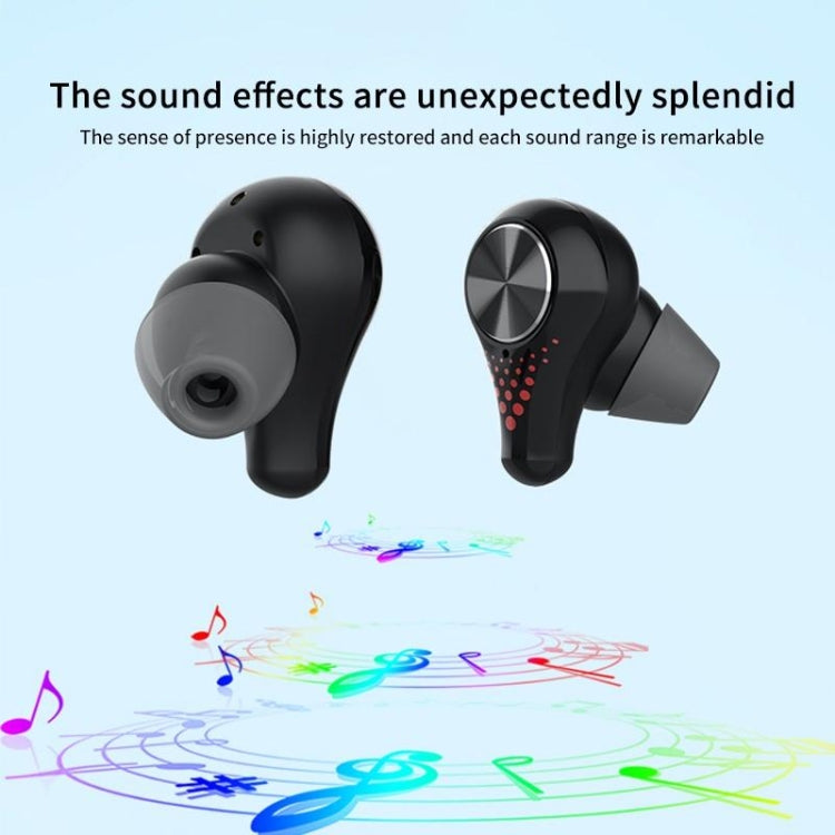 T8 Hifi Wireless Bluetooth 5.0 Earphone Waterproof Sports Gaming Earphone Noise Earbuds with LED Display(Black) - Bluetooth Earphone by PMC Jewellery | Online Shopping South Africa | PMC Jewellery