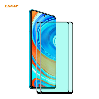 For Xiaomi Redmi Note 9S/Note 9 Pro 2 PCS ENKAY Hat-Prince 0.26mm 9H 6D Curved Full Screen Eye Protection Green Film Tempered Glass Protector -  by ENKAY | Online Shopping South Africa | PMC Jewellery | Buy Now Pay Later Mobicred