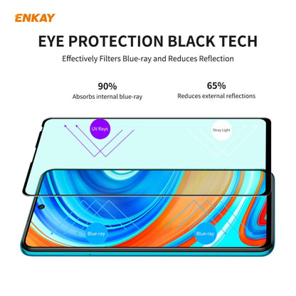 For Xiaomi Redmi Note 9S/Note 9 Pro 2 PCS ENKAY Hat-Prince 0.26mm 9H 6D Curved Full Screen Eye Protection Green Film Tempered Glass Protector -  by ENKAY | Online Shopping South Africa | PMC Jewellery | Buy Now Pay Later Mobicred