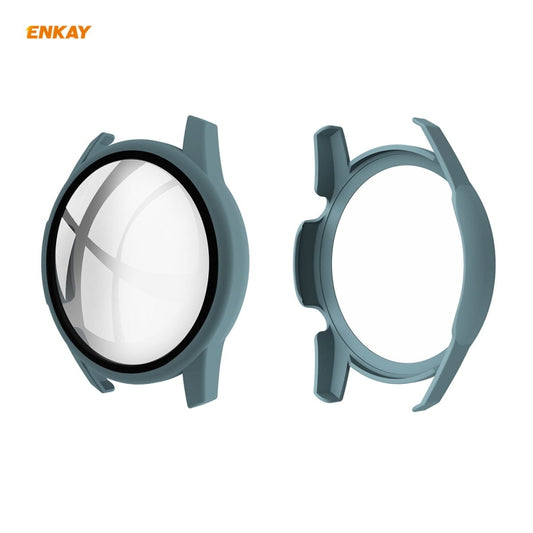 For Huawei Watch GT 2 46mm ENKAY Hat-Prince ENK-AC8202 Full Coverage PC Frosted Case + 9H Tempered Glass Protector(Green) - Watch Cases by ENKAY | Online Shopping South Africa | PMC Jewellery | Buy Now Pay Later Mobicred