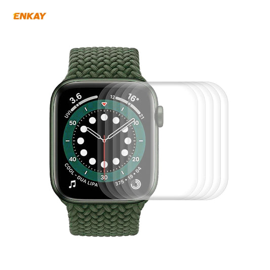 5 PCS For Apple Watch Series 6/5/4/SE 44mm ENKAY Hat-Prince 3D Full Screen PET Curved Hot Bending HD Screen Protector Film(Transparent) - Watch Cases by ENKAY | Online Shopping South Africa | PMC Jewellery | Buy Now Pay Later Mobicred