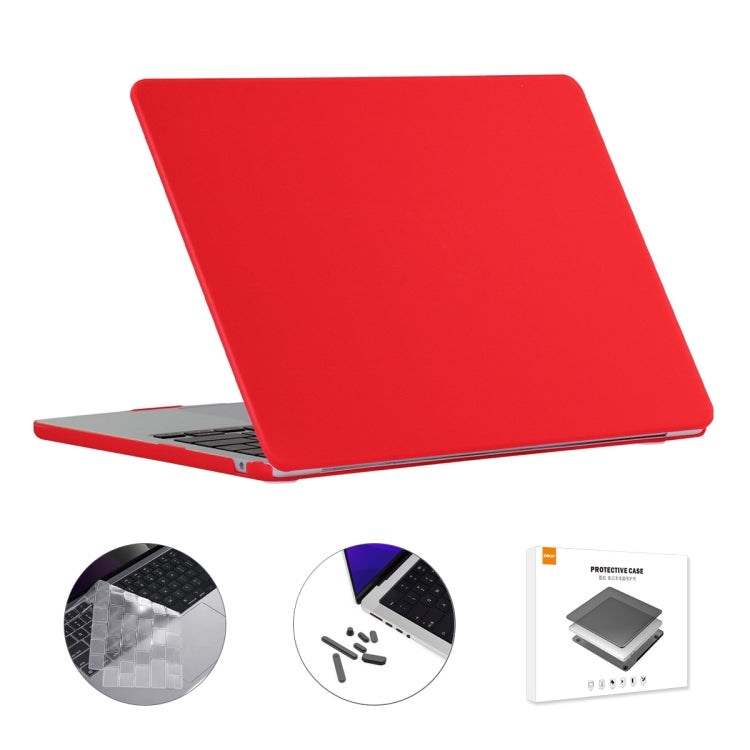 For MacBook Air 13.6 2022 A2681 EU Version ENKAY 3 in 1 Matte Laptop Case with TPU Keyboard Film / Anti-dust Plugs (Red) - MacBook Air Cases by ENKAY | Online Shopping South Africa | PMC Jewellery