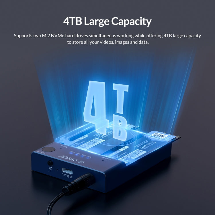 ORICO M2P2-C3-C NVME M.2 SSD Duplicator - HDD Enclosure by ORICO | Online Shopping South Africa | PMC TechLife