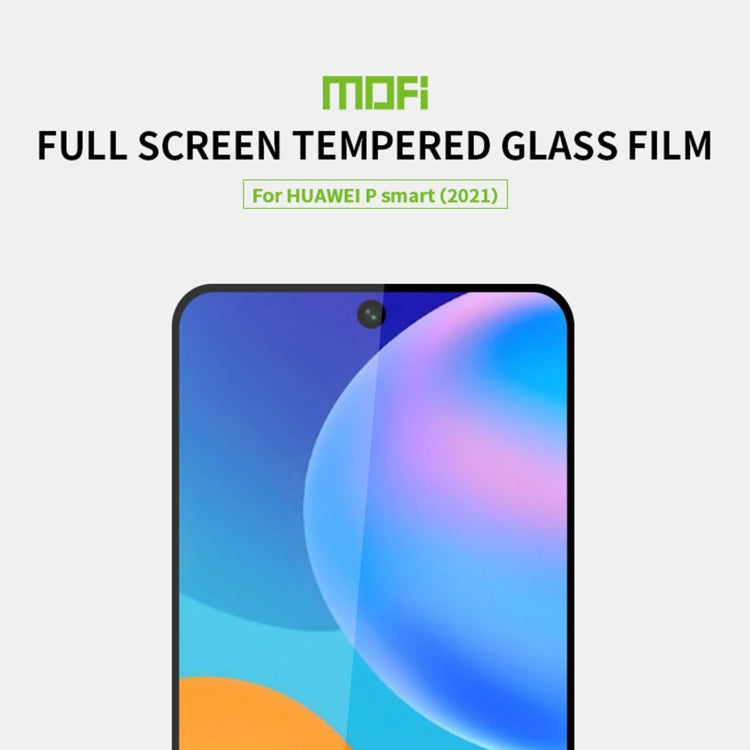 For Huawei P smart 2021 MOFI 9H 2.5D Full Screen Tempered Glass Film(Black) - Huawei Tempered Glass by PINWUYO | Online Shopping South Africa | PMC TechLife | Buy Now Pay Later Mobicred