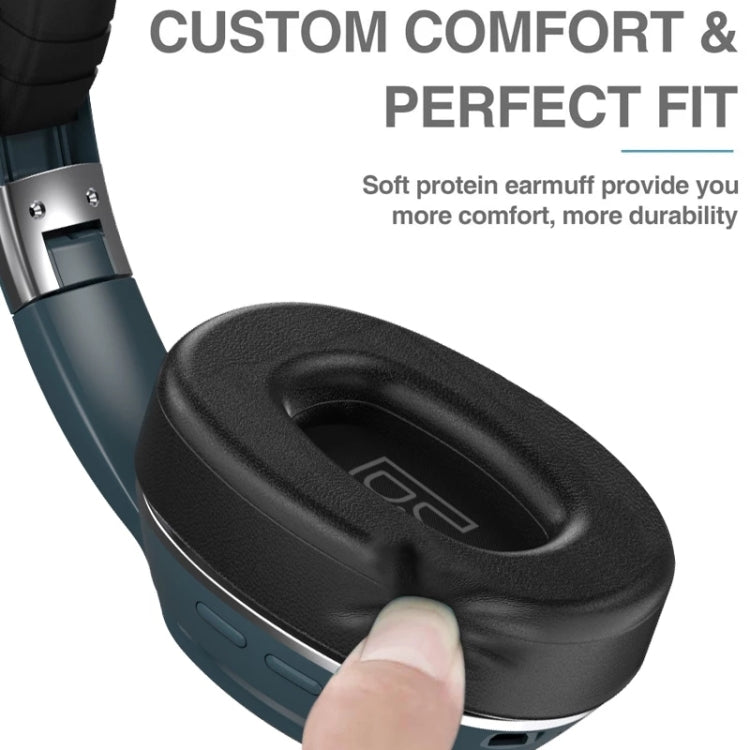 VJ320 Bluetooth 5.0 Head-mounted Foldable Wireless Headphones Support TF Card with Mic(Blue) - Headset & Headphone by PMC TechLife | Online Shopping South Africa | PMC TechLife