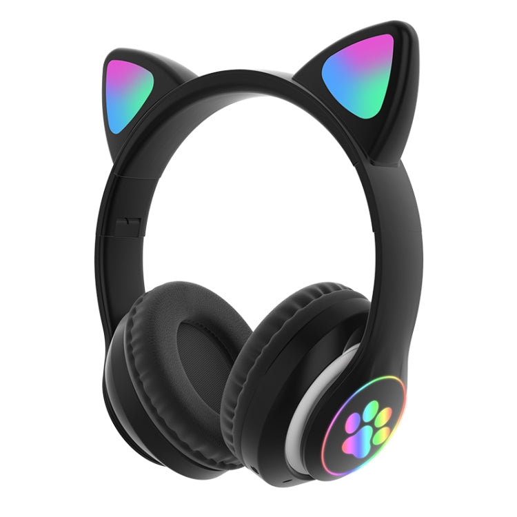 T&G TN-28 3.5mm Bluetooth 5.0 Dual Connection RGB Cat Ear Bass Stereo Noise-cancelling Headphones Support TF Card With Mic(Black) - Headset & Headphone by T&G | Online Shopping South Africa | PMC Jewellery | Buy Now Pay Later Mobicred