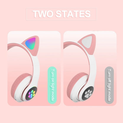 T&G TN-28 3.5mm Bluetooth 5.0 Dual Connection RGB Cat Ear Bass Stereo Noise-cancelling Headphones Support TF Card With Mic(Blue) - Headset & Headphone by T&G | Online Shopping South Africa | PMC Jewellery | Buy Now Pay Later Mobicred