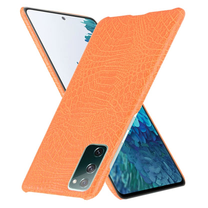 For Samsung Galaxy S20 FE Shockproof Crocodile Texture PC + PU Case(Orange) - Galaxy S20 FE Cases by NILLKIN | Online Shopping South Africa | PMC Jewellery