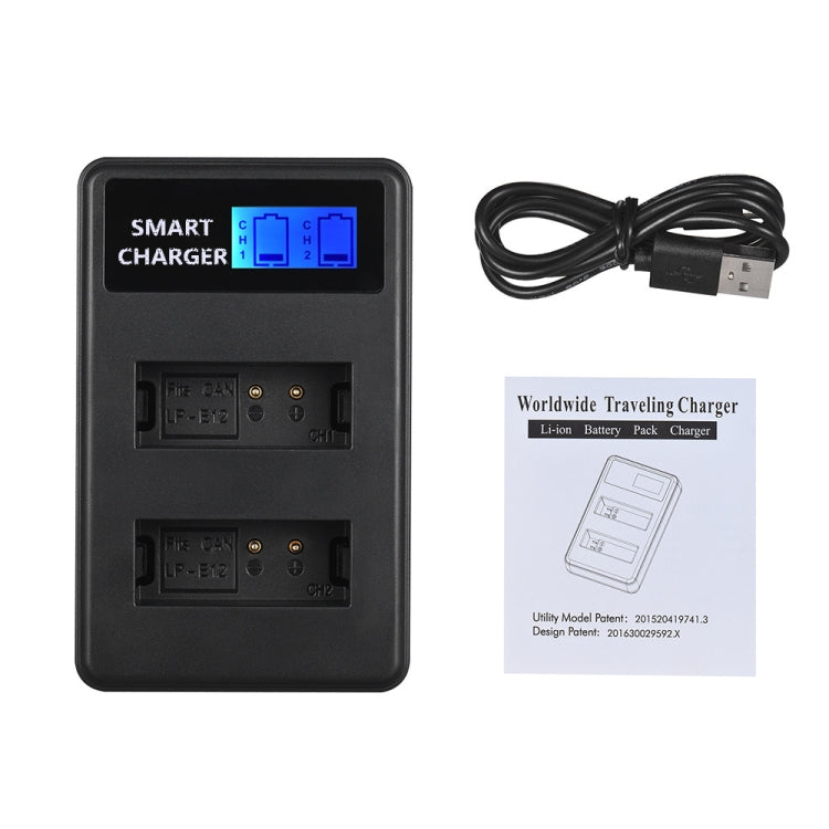 For Canon LP-E12 Smart LCD Display USB Dual-Channel Charger - Battery USB Charger by PMC Jewellery | Online Shopping South Africa | PMC Jewellery