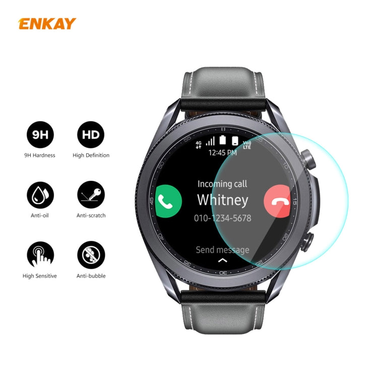 For Samsung Galaxy Watch 3 41mm 2 in 1 ENKAY Hat-Prince Electroplate Soft TPU Case + 0.2mm 9H 2.15D Curved Edge Tempered Glass Film(Rose Gold) - Watch Cases by ENKAY | Online Shopping South Africa | PMC Jewellery | Buy Now Pay Later Mobicred