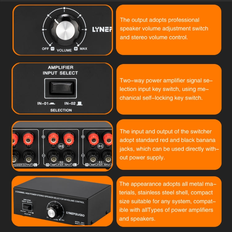 B051 2 Input And 1 Output Power Amplifier And Speaker Selection Switcher Output With Volume Adjustment 2 Power Amplifiers Audio Switcher Switch Distribution Comparator -  by PMC TechLife | Online Shopping South Africa | PMC TechLife