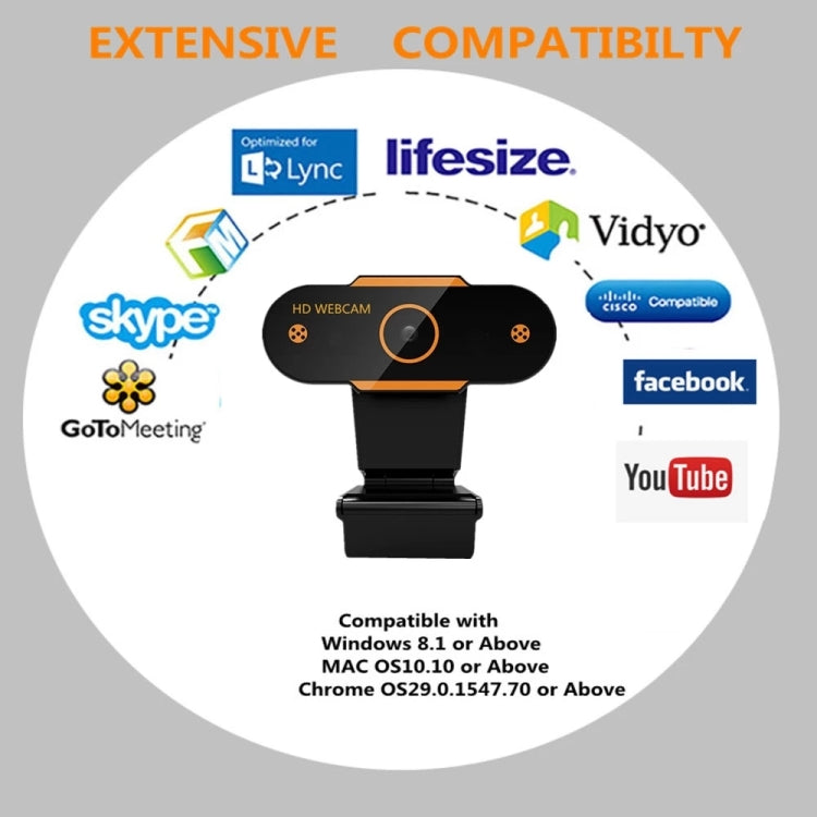 312 1080P HD USB 2.0 PC Desktop Camera Webcam with Mic, Cable Length: about 1.3m, Configuration:Anti-peep - HD Camera by PMC TechLife | Online Shopping South Africa | PMC TechLife