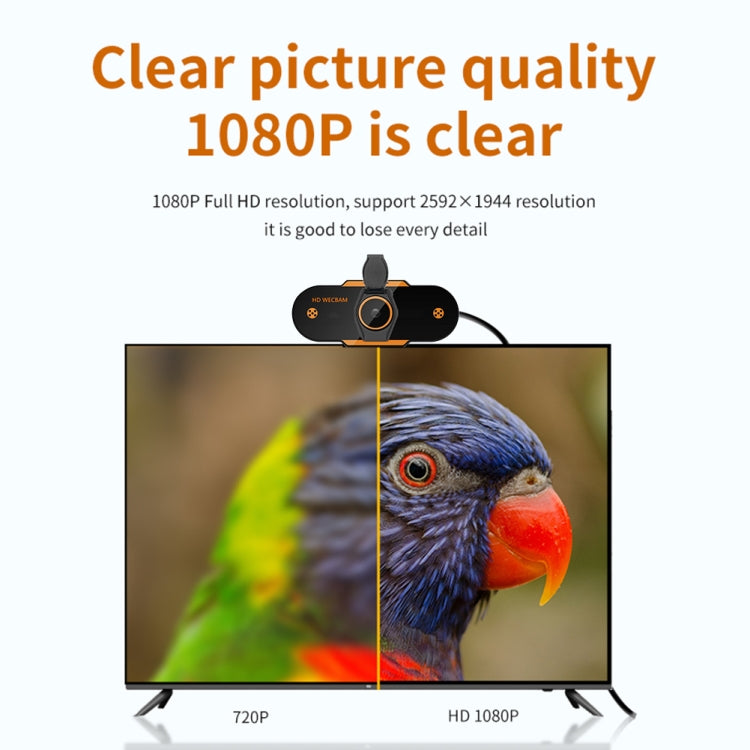 312 1080P HD USB 2.0 PC Desktop Camera Webcam with Mic, Cable Length: about 1.3m, Configuration:Anti-peep - HD Camera by PMC TechLife | Online Shopping South Africa | PMC TechLife