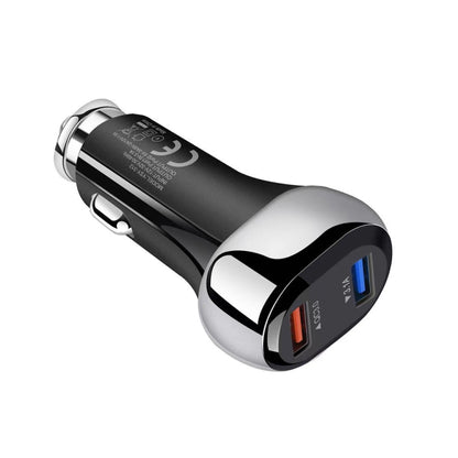 YSY-312 18W Portable QC3.0 Dual USB Mobile Phones and Tablet PCs Universal Car Charger(White) - Car Charger by PMC Jewellery | Online Shopping South Africa | PMC Jewellery