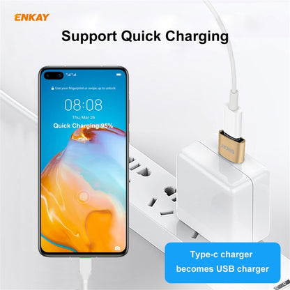 ENKAY ENK-AT105 USB Male to USB-C / Type-C Female Aluminium Alloy Adapter Converter, Support Quick Charging & Data Transmission(Black) - Type-C Adapter by ENKAY | Online Shopping South Africa | PMC Jewellery | Buy Now Pay Later Mobicred