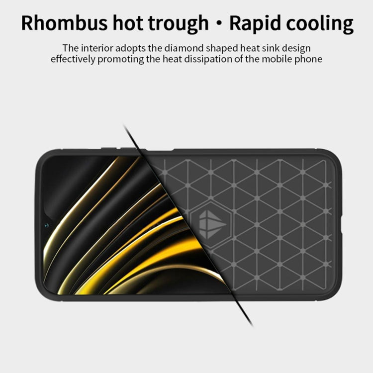 For Xiaomi Poco M3 / Redmi 9T MOFI Gentleness Series Brushed Texture Carbon Fiber Soft TPU Case(Grey) - Xiaomi Cases by MOFI | Online Shopping South Africa | PMC TechLife | Buy Now Pay Later Mobicred