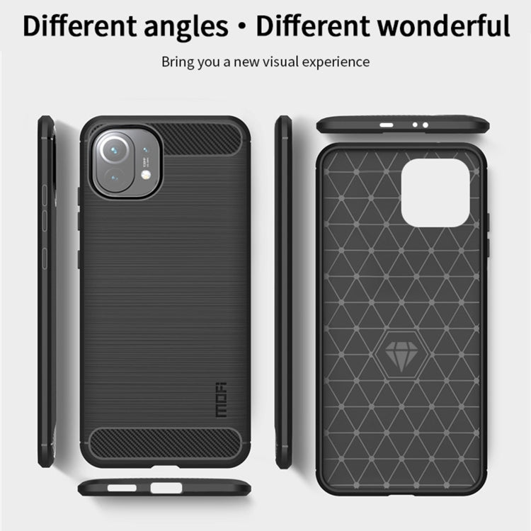 For Xiaomi Mi 11 MOFI Gentleness Series Brushed Texture Carbon Fiber Soft TPU Case(Black) - Xiaomi Cases by MOFI | Online Shopping South Africa | PMC TechLife | Buy Now Pay Later Mobicred