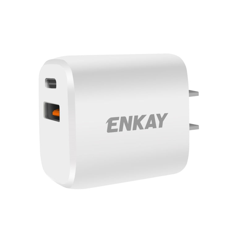 ENKAY Hat-Prince 20W PD Type-C + QC 3.0 USB Fast Charging Travel Charger Power Adapter with Fast Charge Data Cable, US Plug(With Micro USB Cable) - USB Charger by ENKAY | Online Shopping South Africa | PMC Jewellery