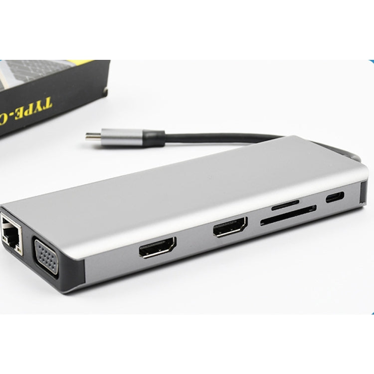 WS-04 12-in-1 Type-C Notebook Multi-function Docking Station - free shipping - PMC TechLife - Order now!